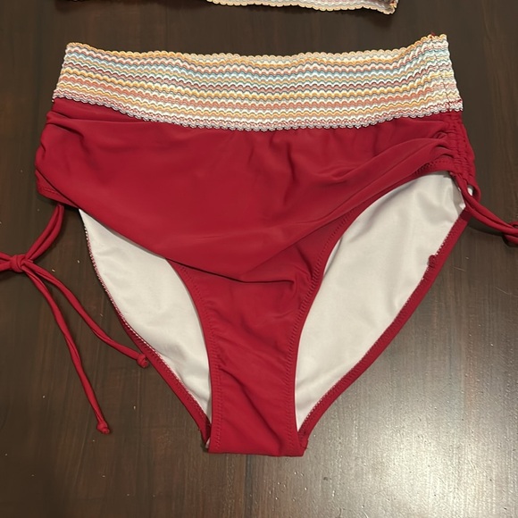 Blooming Jelly High Waisted Triangle Color Block Two Piece Tummy Control Size M - Picture 4 of 15